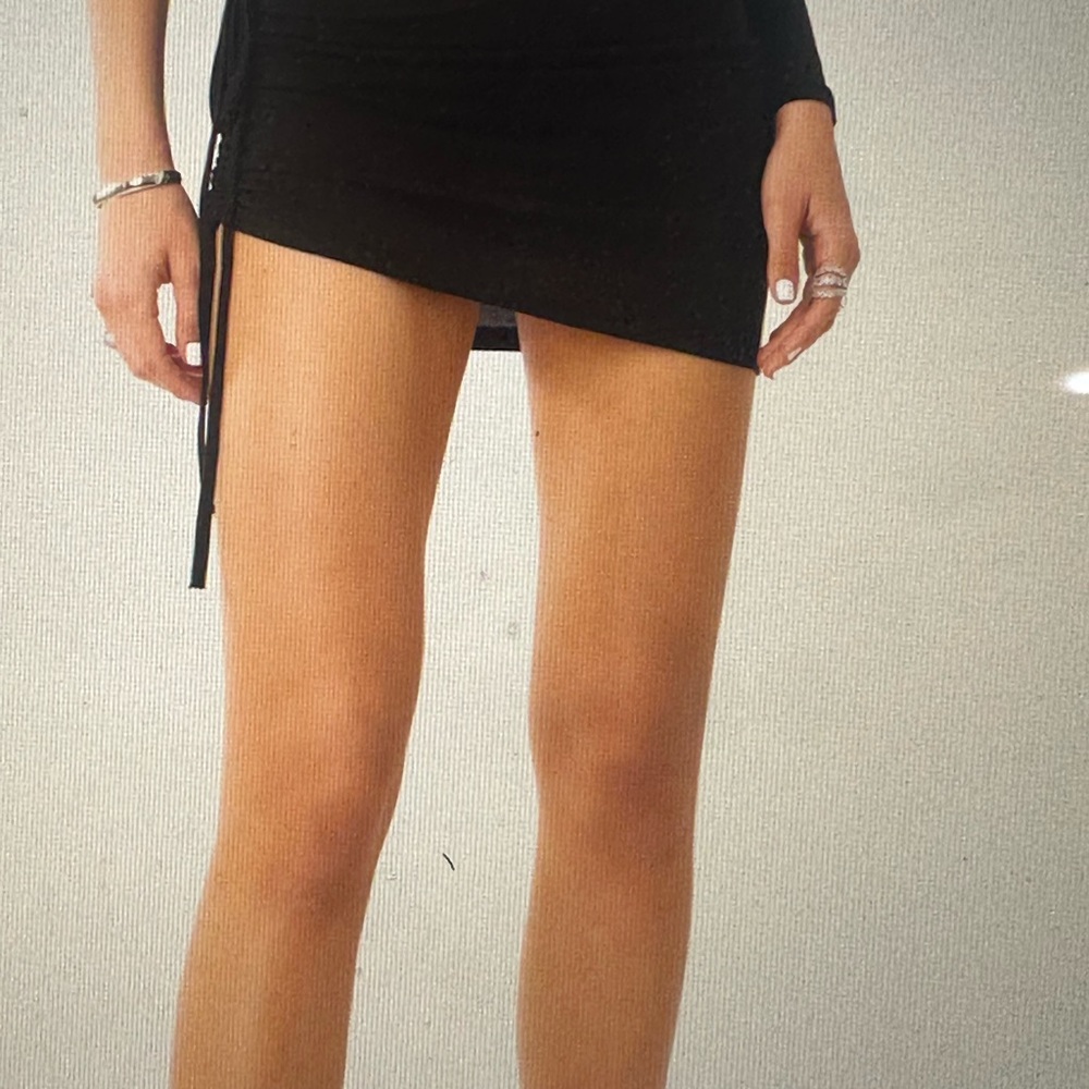 Black Asymmetrical Mini Skirt
